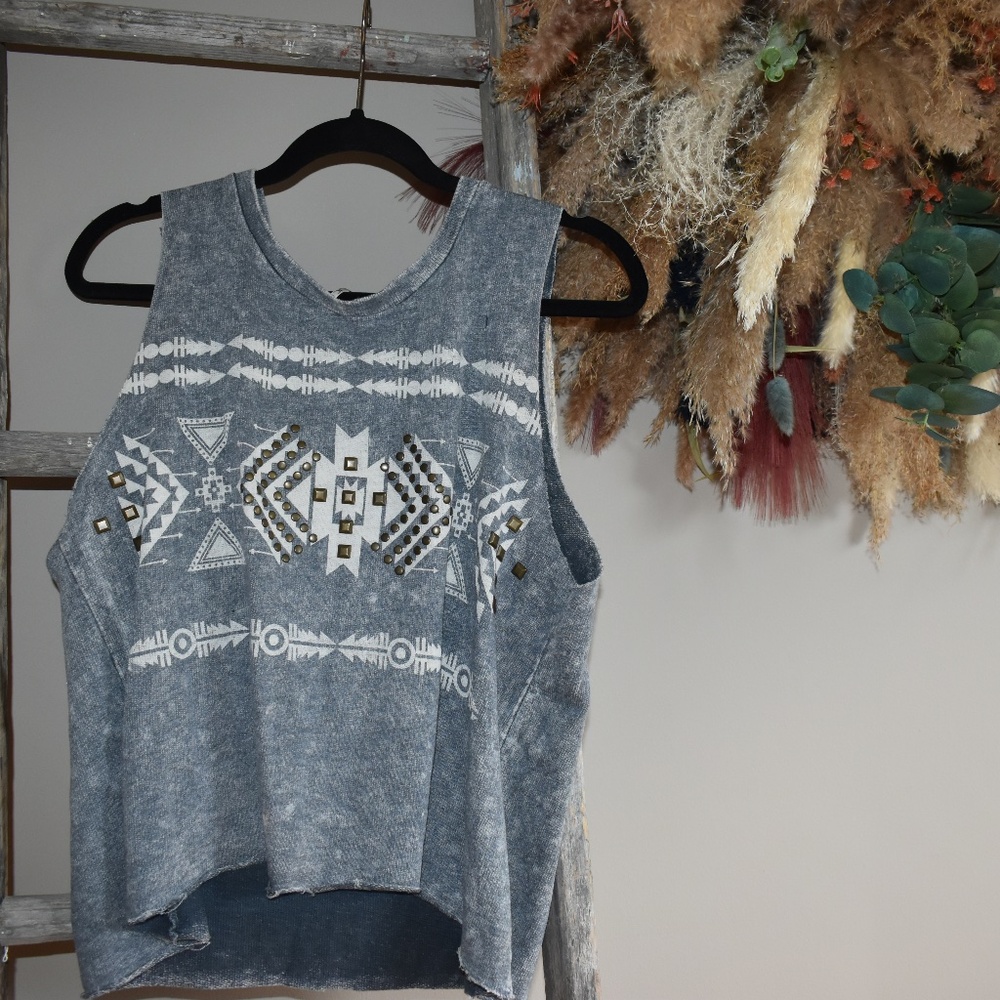 Raw Hem Boho Tank Top